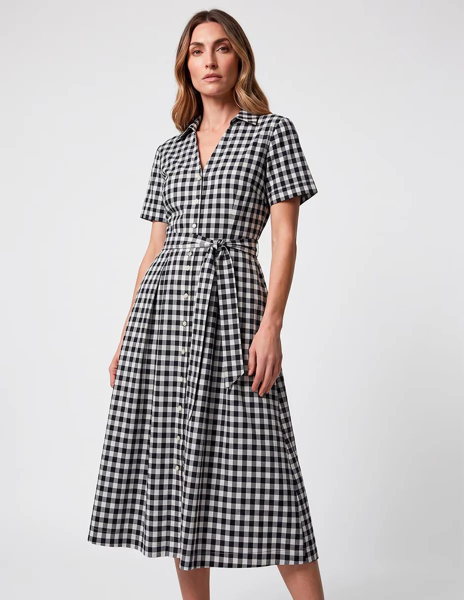 Vestido midi casual talbots para mujer