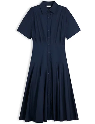 Vestido largo casual Tommy Plus Poplin Flare para mujer