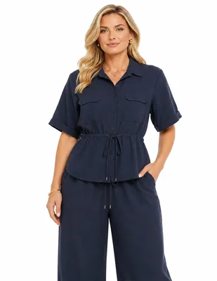Blusa Lieb Plus manga al codo para mujer