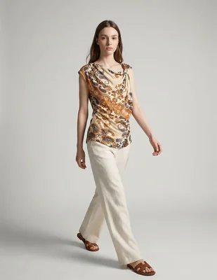 Blusa studio f oasis boho sin manga para mujer