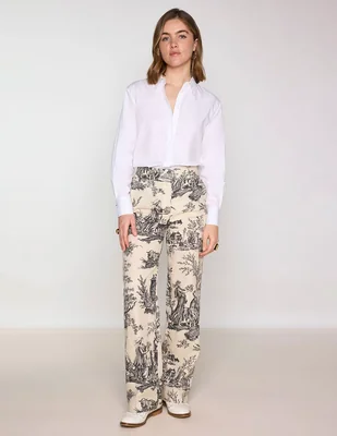 Blusa camisera Maison 123 manga larga para mujer