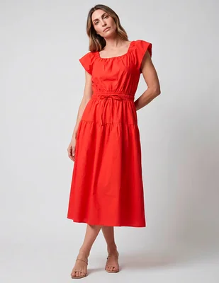 Vestido midi casual sandra drren para mujer