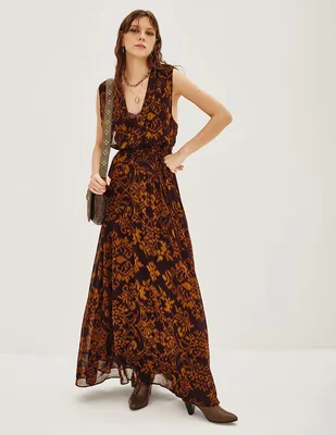 Vestido largo casual rapsodia para mujer