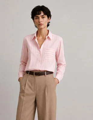 Blusa camisera dándara manga larga para mujer