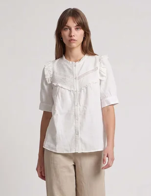 Camisa Petite Studio manga corta para mujer