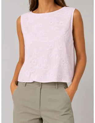 Top Pieces cuello redondo tirante ancho