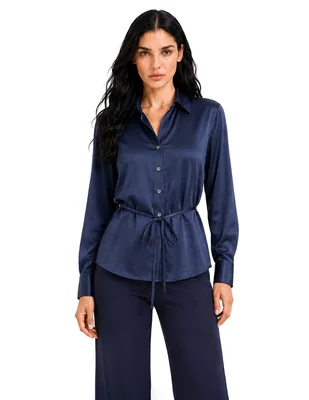 Blusa camisera foley's manga larga para mujer