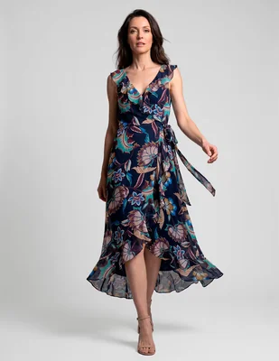 Vestido midi casual london times para mujer