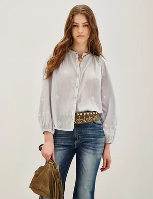 Blusa rapsodia manga larga para mujer