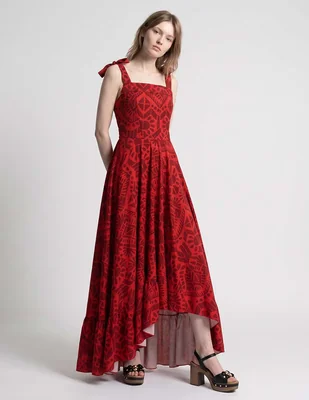 Vestido de fiesta zomos by sofia simon escote cuadrado