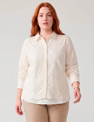 Blusa lieb plus manga larga para mujer