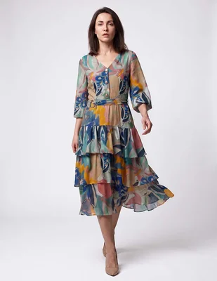 Vestido midi casual karen olivier para mujer