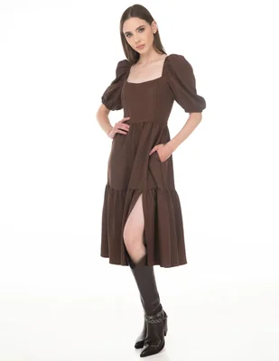 Vestido midi casual lvyou para mujer