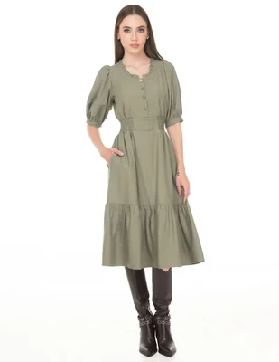 Vestido midi casual lvyou para mujer