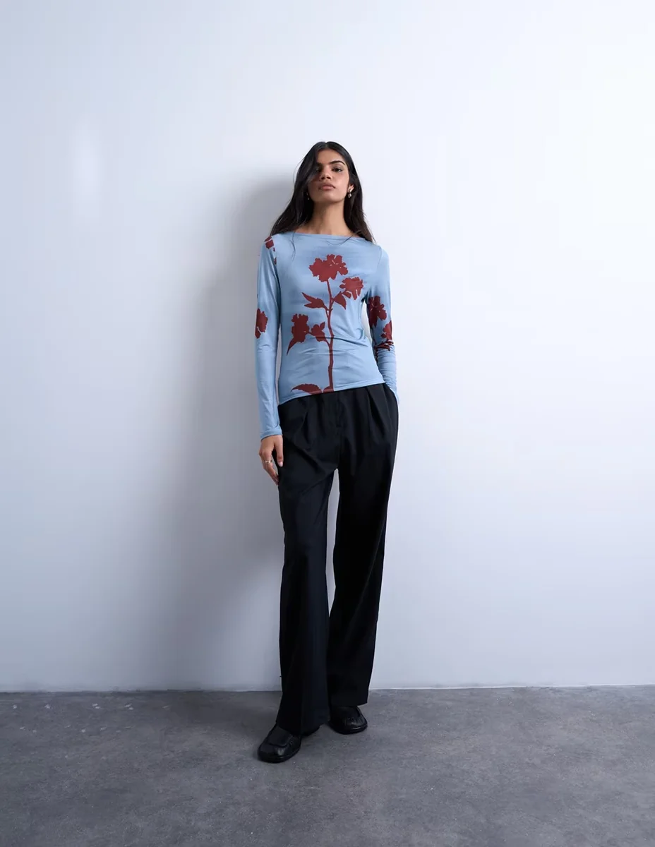 Blusa Topshop manga larga para mujer