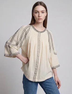 Blusa indi & cold manga 3/4 para mujer