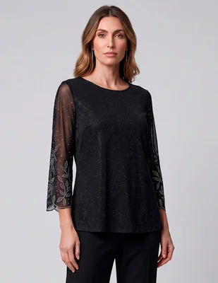 Blusa damaia atelier manga 3/4 para mujer