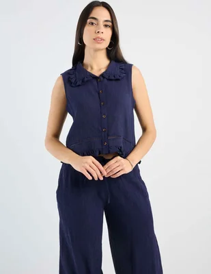 Blusa camisera Petite Studio para mujer