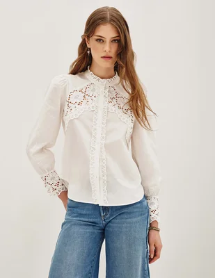 Blusa rapsodia manga larga para mujer
