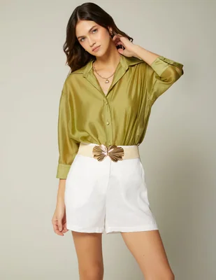 Blusa camisera studio f manga 3/4 para mujer