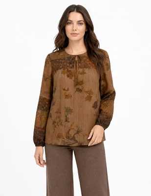 Blusa Foley's Cristiane manga larga para mujer