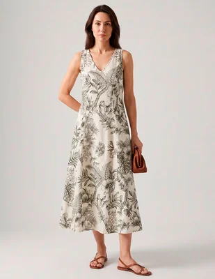 Vestido midi casual london times para mujer