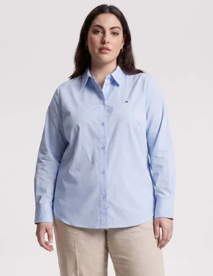Blusa tommy plus manga larga para mujer