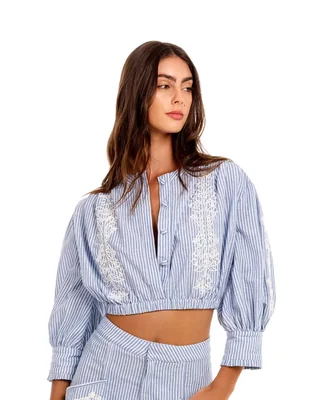 Blusa Agua Bendita manga 3/4 para mujer
