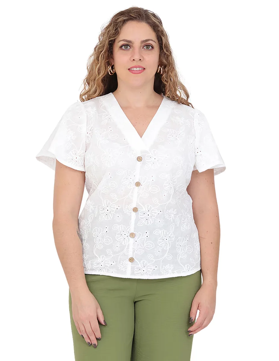 Blusa Duplan Petite manga corta para mujer