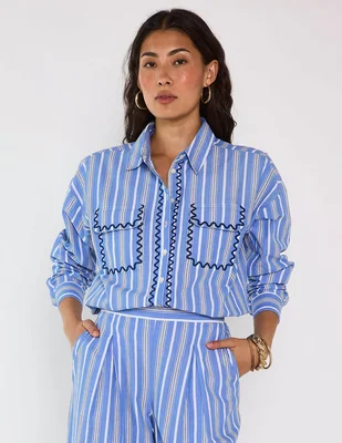 Blusa camisera maison manga larga para mujer