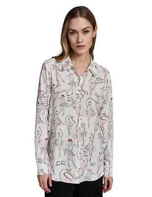 Blusa Karl Lagerfeld Paris manga larga para mujer