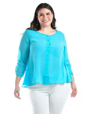 Blusa Roman Fashion manga 3/4 para mujer