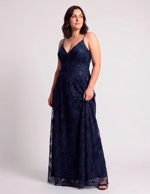 Vestido largo de de fiesta the pattern escote v