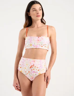 Bikini Map estampado floral a la cintura para mujer