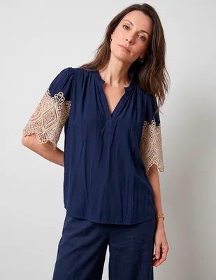 Blusa Chico's manga corta para mujer