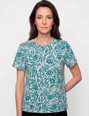 Blusa damaia atelier manga corta para mujer