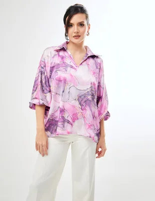 Blusa Pureza Rose manga 3/4 para mujer
