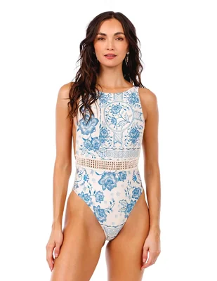 Traje de baño completo  Agua Bendita estampado floral para mujer