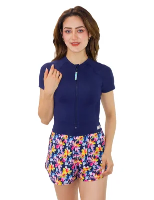 Traje de baño sunskin estampado floral para mujer