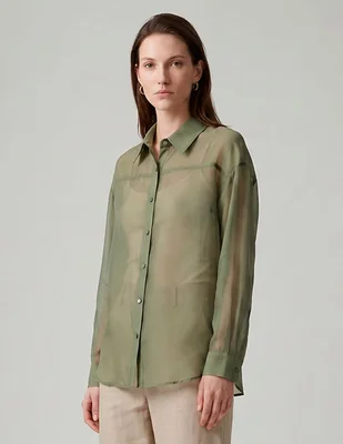 Blusa camisera kur.kuma manga larga para mujer