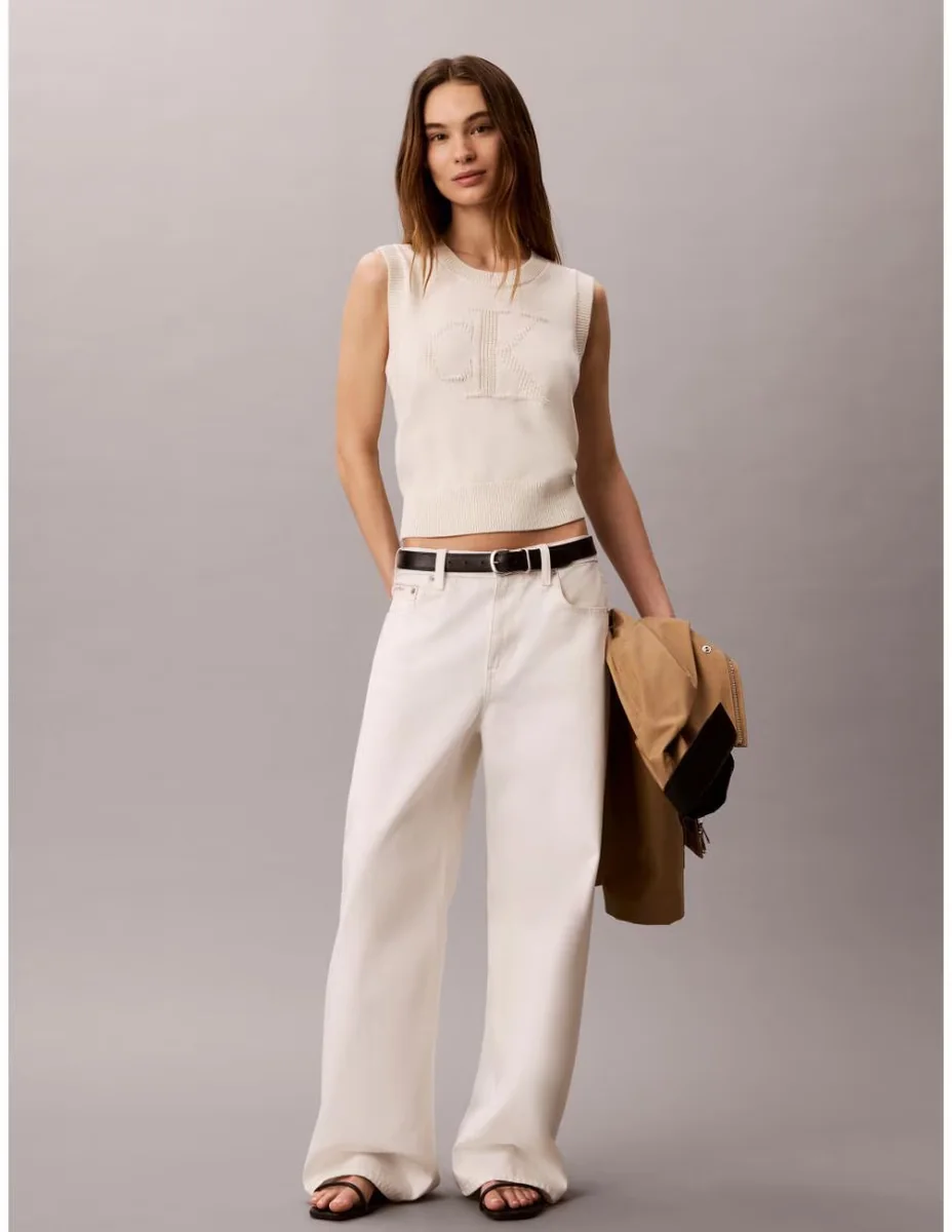 Top ck cuello redondo