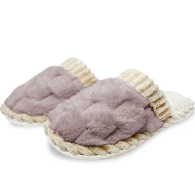 Pantuflas Antideslizantes Shendy Vendy Púrpura de Algodón para Mujer