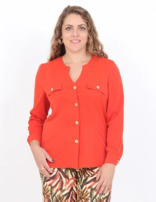 Blusa duplan petite manga corta para mujer