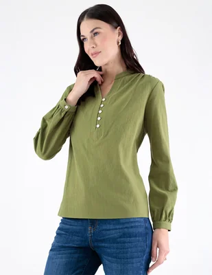 Blusa margaret manga larga para mujer