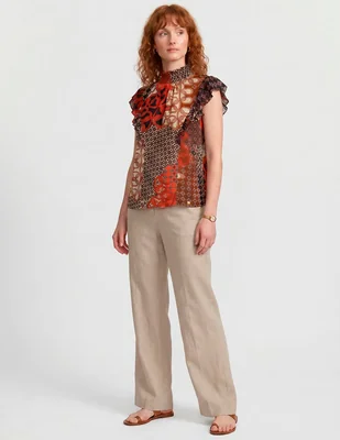 Blusa manga corta para mujer