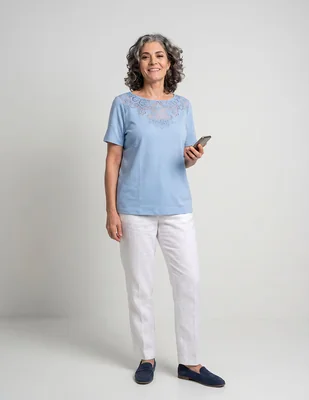 Blusa Talbots manga corta para mujer