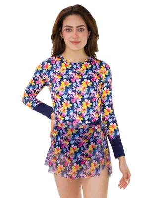 Traje de baño sunskin estampado floral para mujer