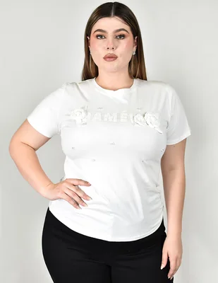 Blusa Roman Fashion manga corta para mujer