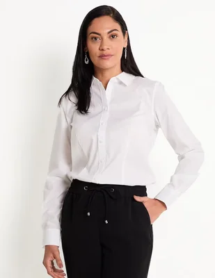 Blusa camisera Talbots manga larga para mujer