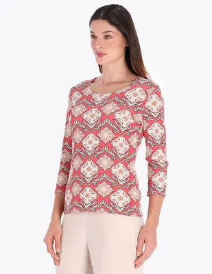 Blusa charme manga 3/4 para mujer